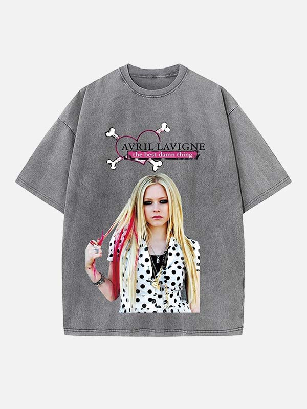 Avril Lavigne Print Round Neck T-shirt