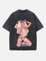Rihanna Print Round Neck T-shirt