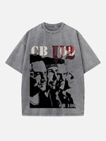U2 Print Round Neck T-shirt