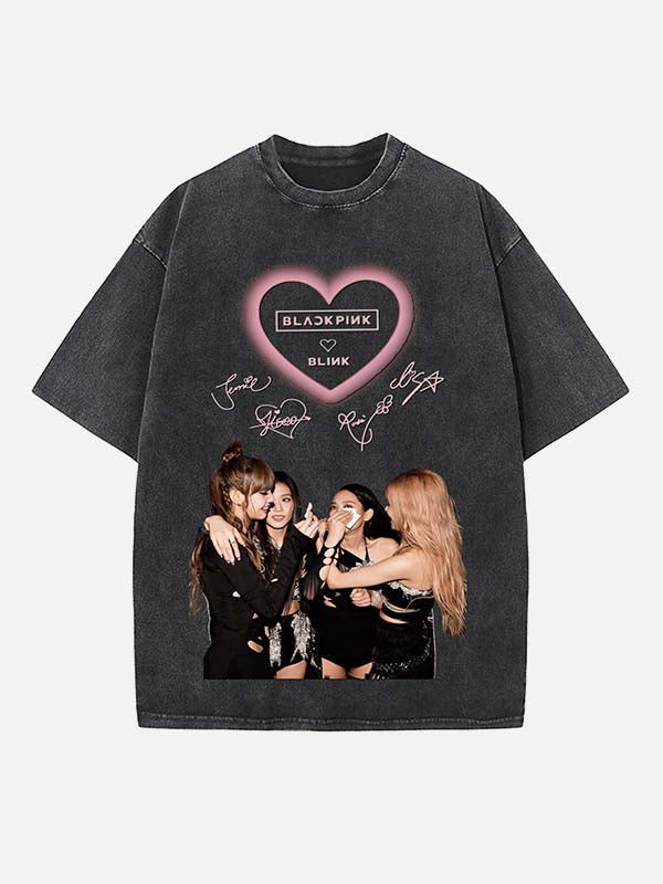 BLACKPINK Print Round Neck T-shirt