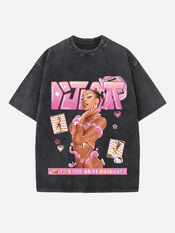 Doja Cat Print Round Neck T-shirt