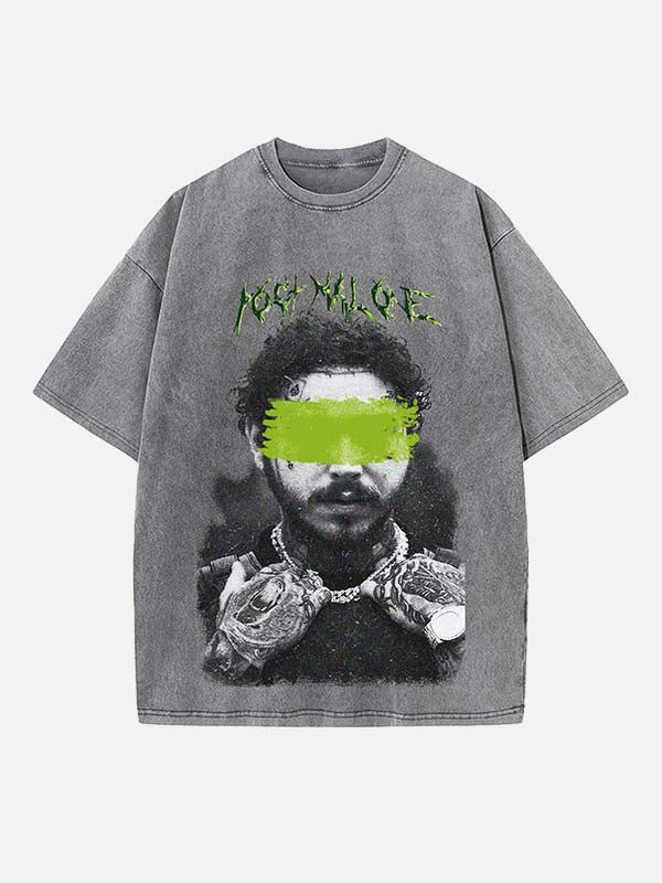 Post Malone Print Round Neck T-shirt