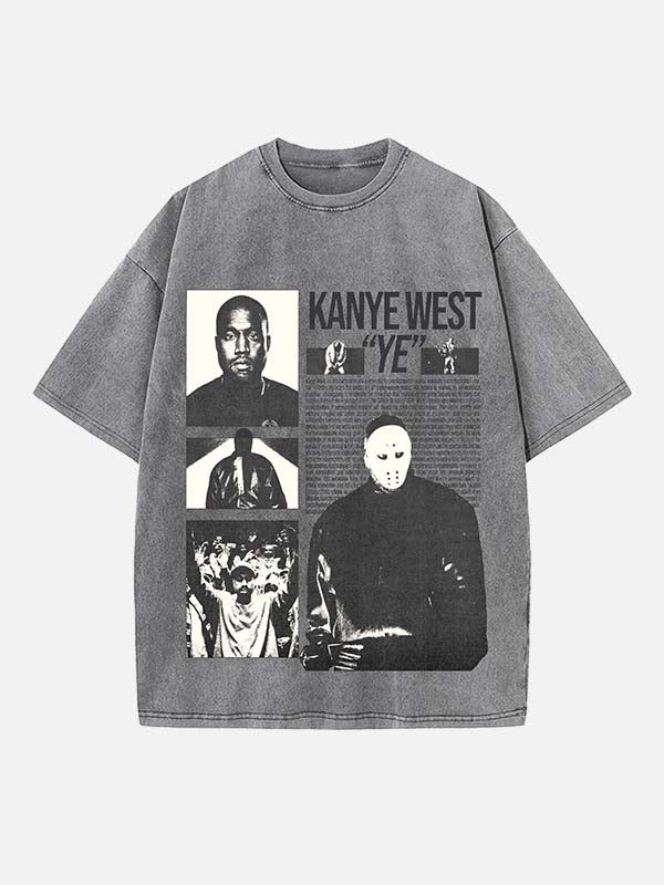 Kanye West Print Round Neck T-shirt