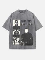 Kanye West Print Round Neck T-shirt
