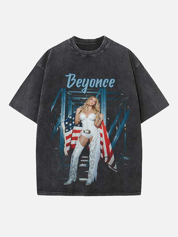 Beyoncé Print Round Neck T-shirt