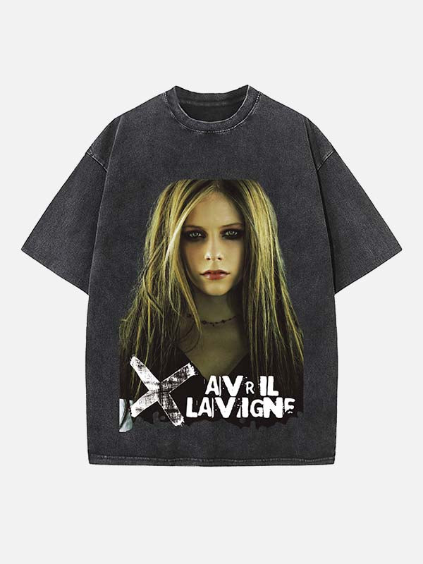 Avril Lavigne Print Round Neck T-shirt