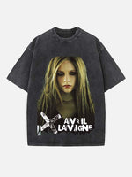 Avril Lavigne Print Round Neck T-shirt