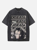 Lady Gaga Print Round Neck T-shirt