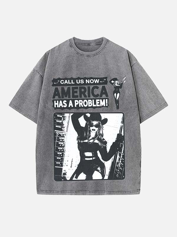 Beyoncé Print Round Neck T-shirt