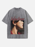Selena Gomez Print Round Neck T-shirt