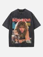 Bon Jovi Print Round Neck T-shirt