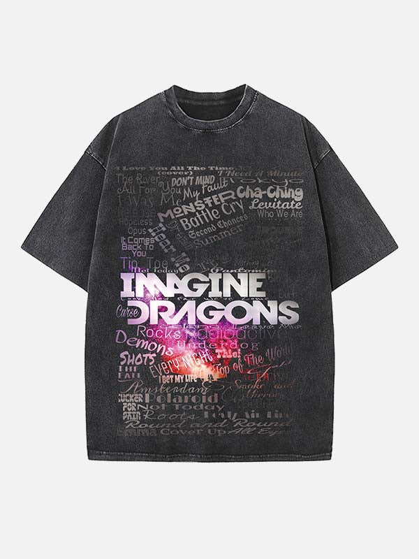 Imagine Dragons Print Round Neck T-shirt
