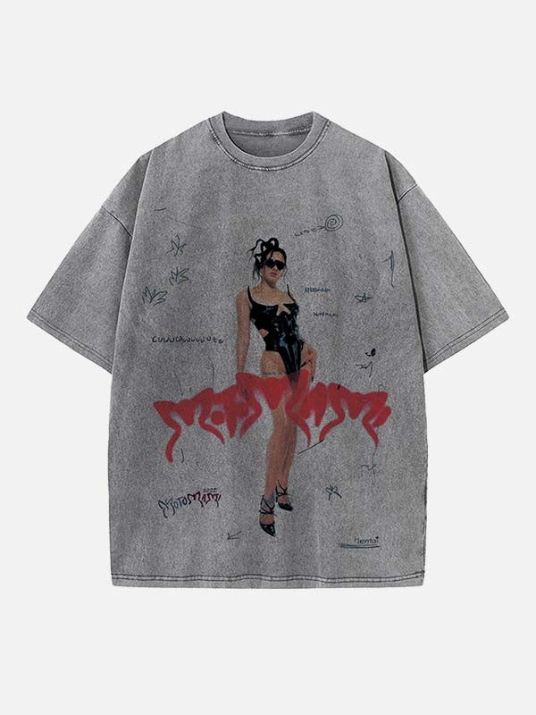 Rosalía Print Round Neck T-shirt