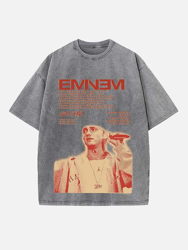 Eminem Print Round Neck T-shirt