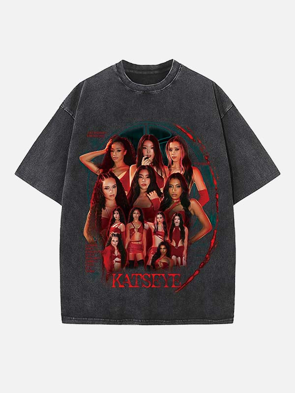 KATSEYE Print Round Neck T-shirt