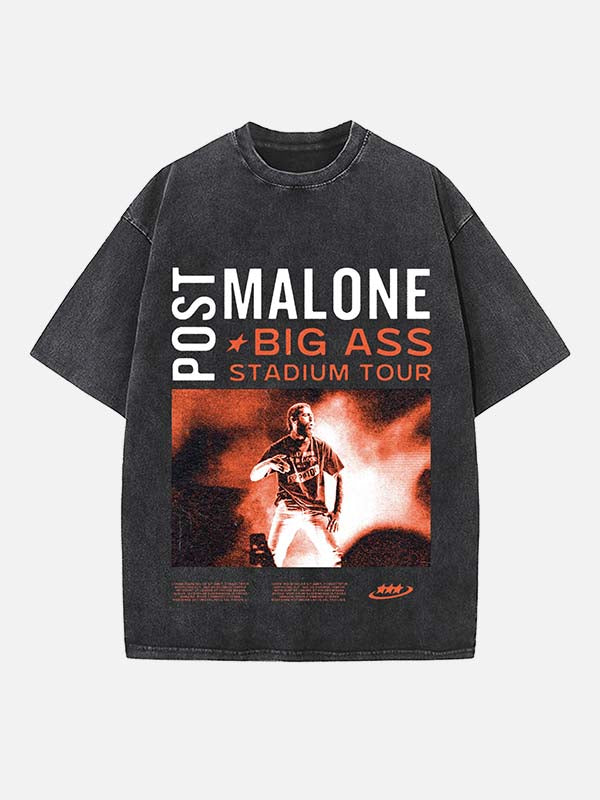 Post Malone Print Round Neck T-shirt