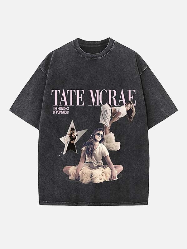 Tate McRae Print Round Neck T-shirt