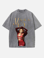 Jennifer Lopez Print Round Neck T-shirt