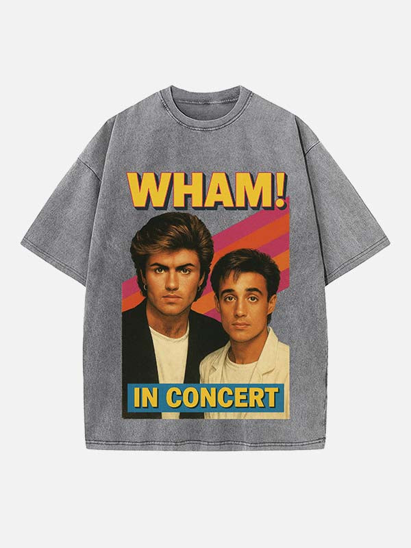 George Michael Wham! Print Round Neck T-shirt