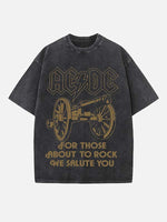 AC/DC Print Round Neck T-shirt