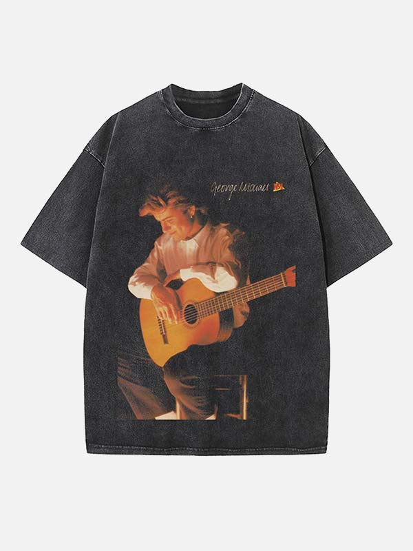 George Michael Wham! Print Round Neck T-shirt