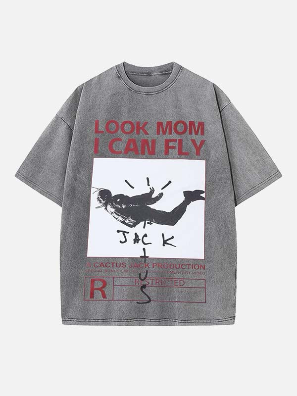 Travis Scott Print Round Neck T-shirt