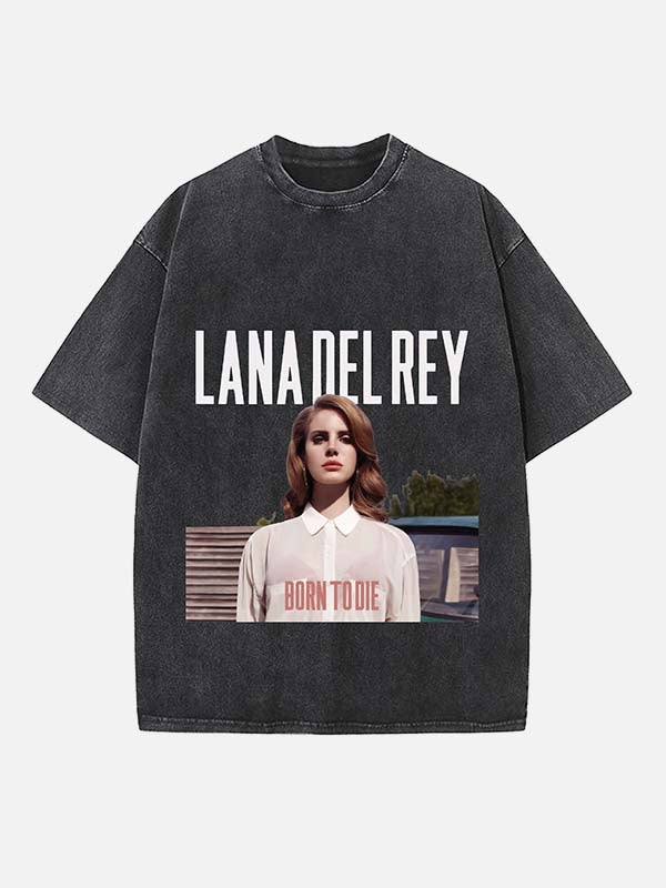 Lana Del Rey Print Round Neck T-shirt
