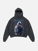 Billie Eilish Print Slant Pockets Hoodie