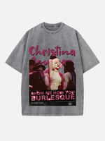 Christina Aguilera Print Round Neck T-shirt