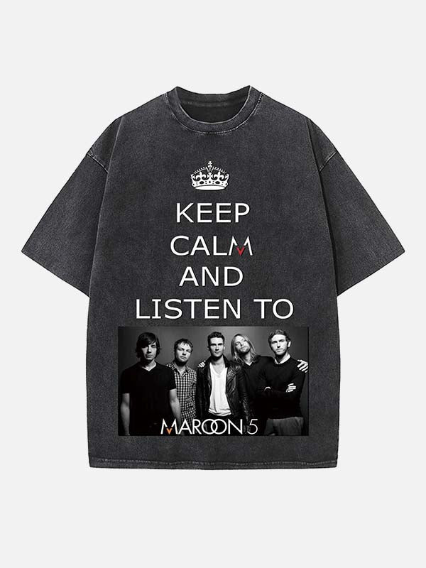 Maroon 5 Print Round Neck T-shirt