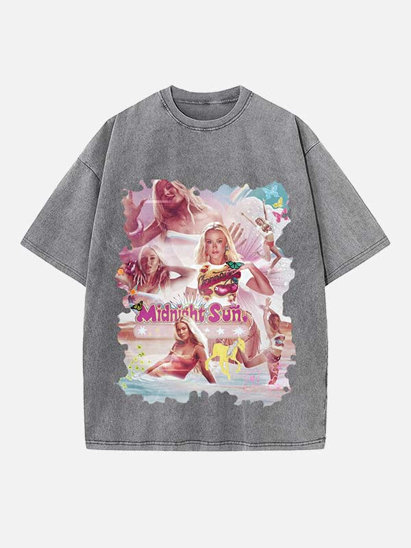Zara Larsson Print Round Neck T-shirt