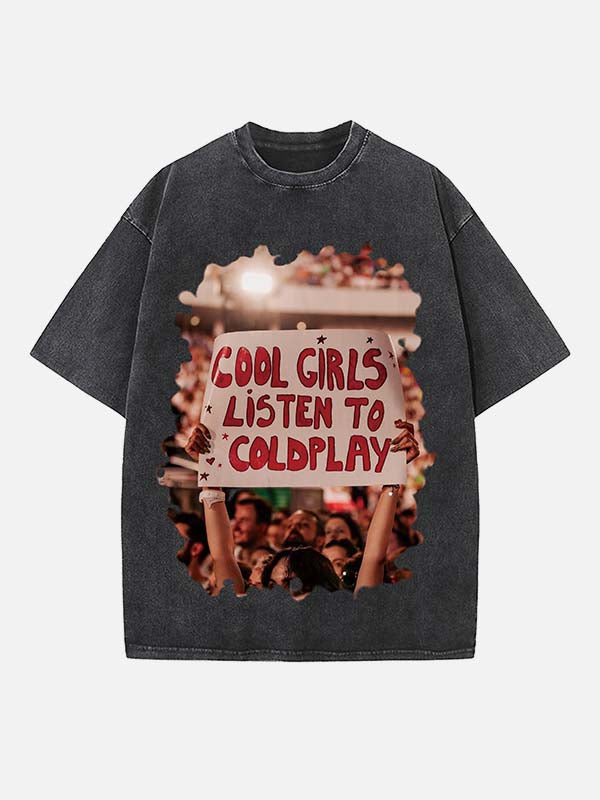 Coldplay Print Round Neck T-shirt
