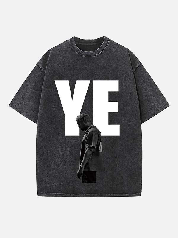 Kanye West Print Round Neck T-shirt