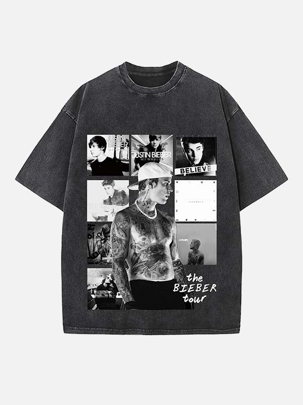 Justin Bieber Print Round Neck T-shirt