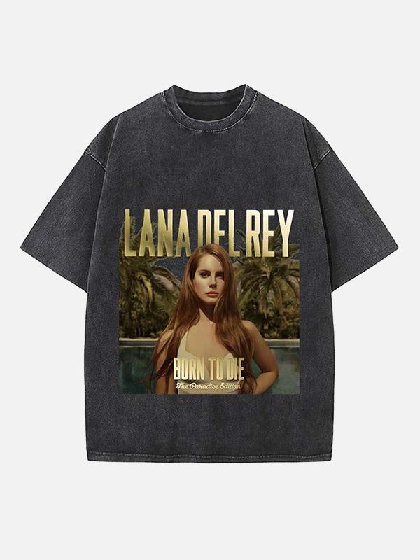 Lana Del Rey Print Round Neck T-shirt
