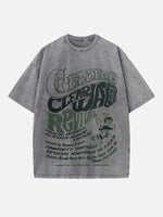 Creedence Clearwater Revival Print Round Neck T-shirt