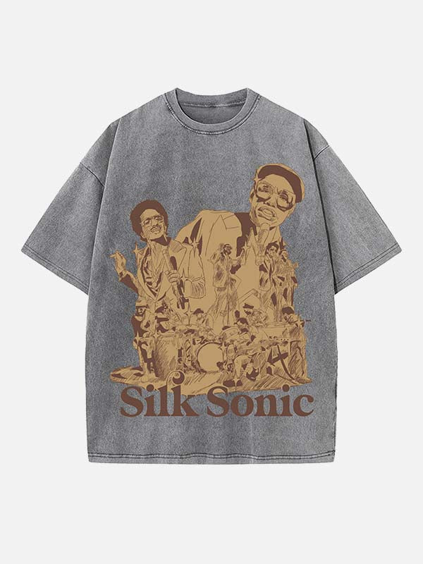 Bruno Mars Print Round Neck T-shirt