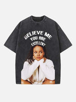 Rihanna Print Round Neck T-shirt