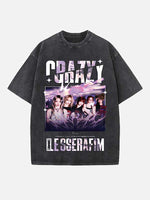 LE SSERAFIM Print Round Neck T-shirt