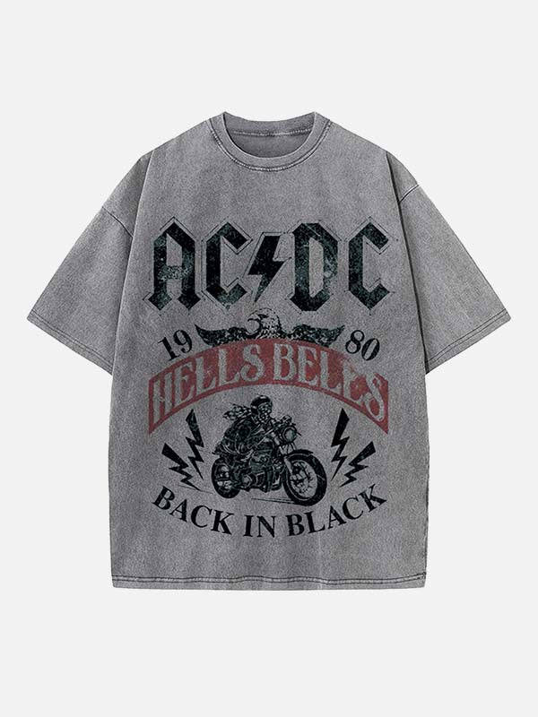 AC/DC Print Round Neck T-shirt