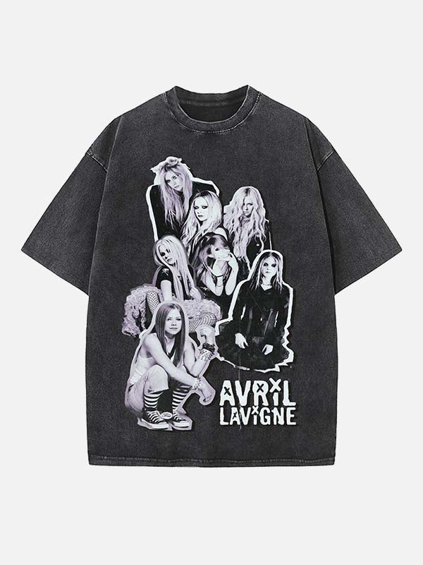 Avril Lavigne Print Round Neck T-shirt