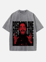 Post Malone Print Round Neck T-shirt