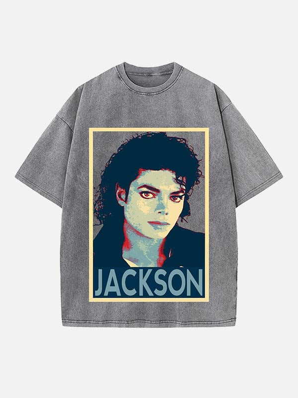 Michael Jackson Print Round Neck T-shirt
