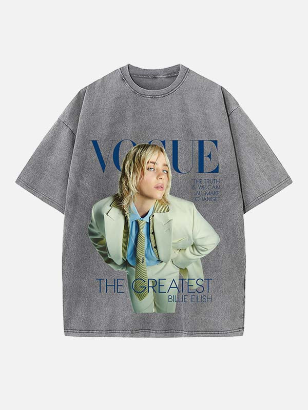 Billie Eilish Print Round Neck T-shirt