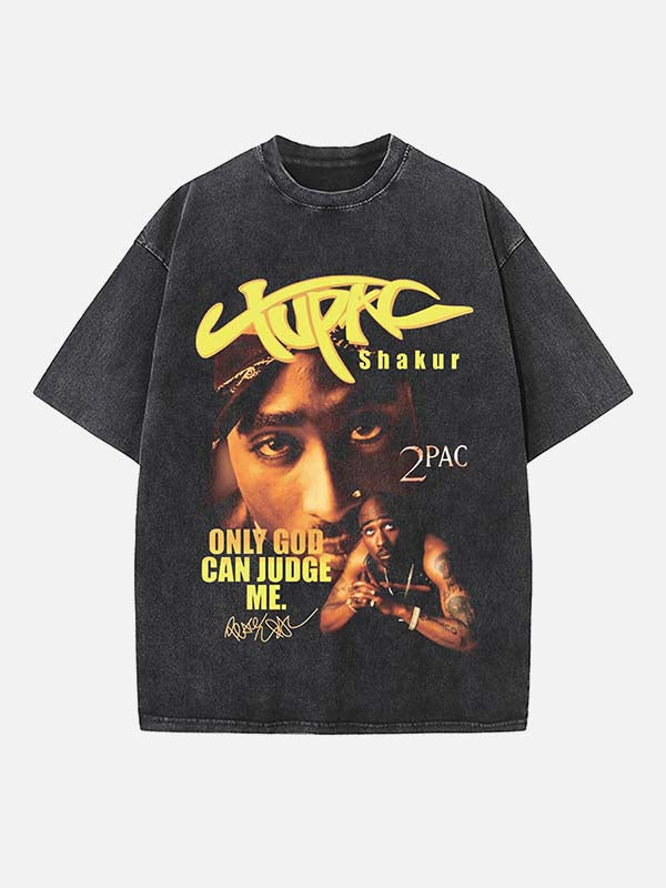2Pac Print Round Neck T-shirt