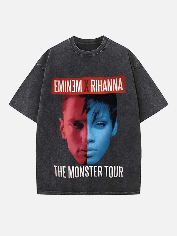 Rihanna Print Round Neck T-shirt