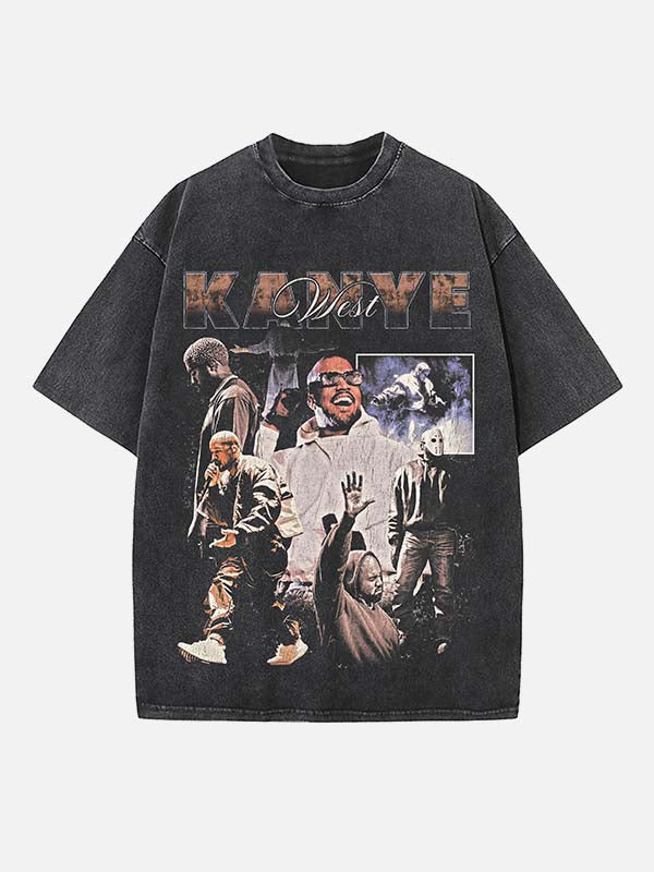Kanye West Print Round Neck T-shirt