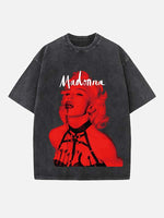 Madonna Print Round Neck T-shirt