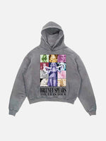 Britney Spears Print Slant Pockets Hoodie