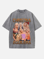 Christina Aguilera Print Round Neck T-shirt